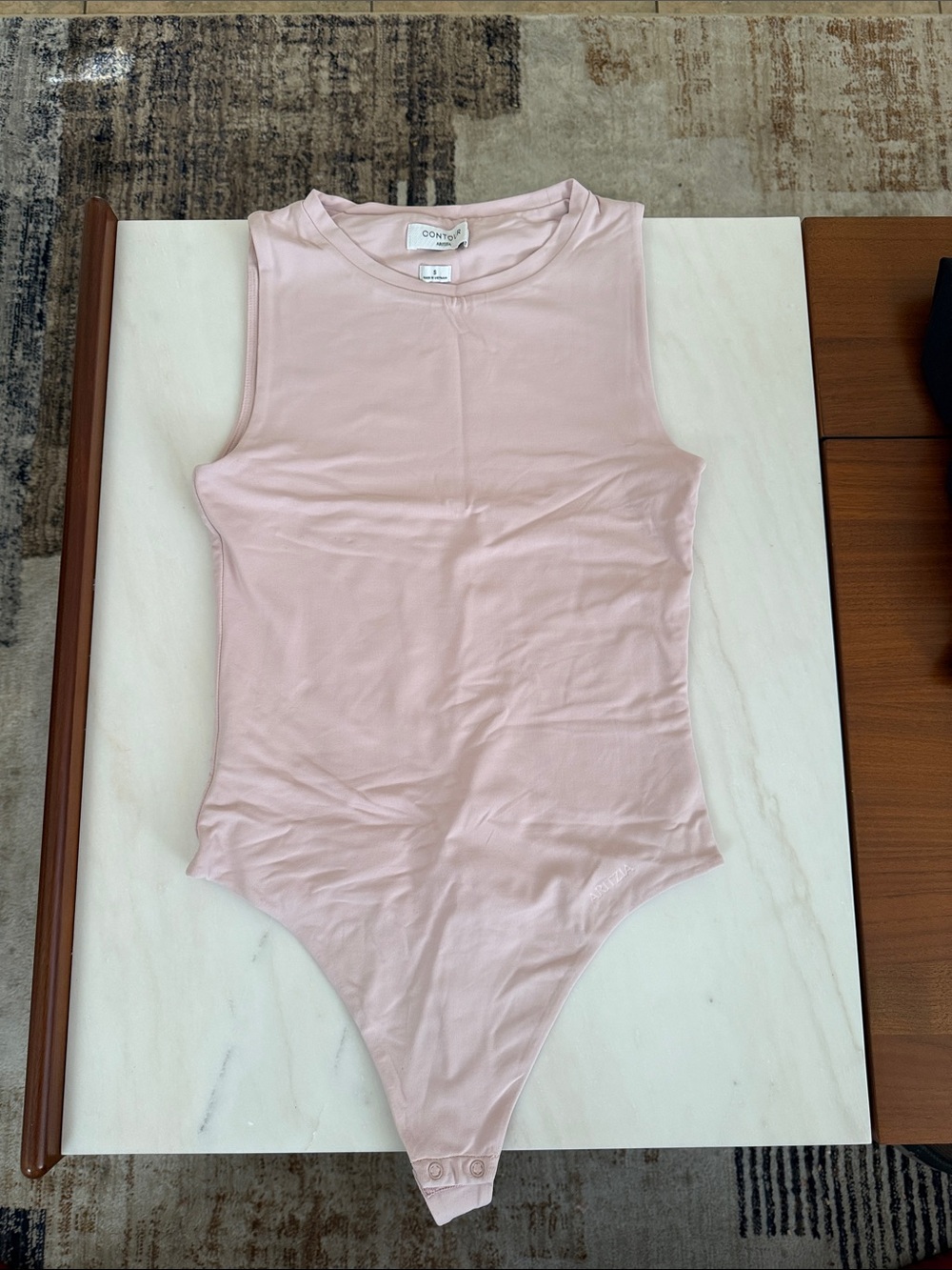 Aritzia Pale Pink Sleeveless Stretch Bodysuit